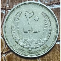 Монета 20 миллимов 1965 год. Ливия