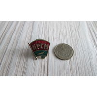 Значек Брсм закрутка латунь ,тяжелый .