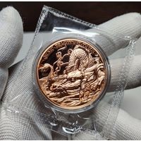 Самоа, 25 центов 2025 г.,  (медь, памятная - Cтарший Cын Дракона, капсула), Proof