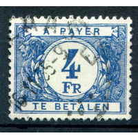 Бельгия - 1946/53г. - цифры, portomarken, 4 Fr - 1 марка - гашёная [Mi 51]. #2-Be-50-B-2