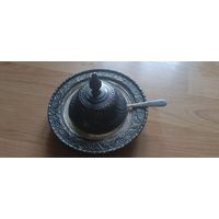 Масленка. Нож. Металл. Серебрение. Индия.