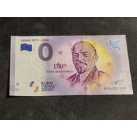 Банкнота 0 Евро 2019 150 лет Ленину (Сувенирная) (UNC)