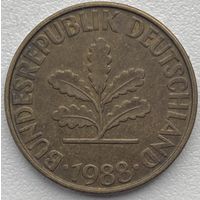 Германия 10 пфеннигов 1988 г. F