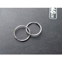 Серьги кольца конго серебро