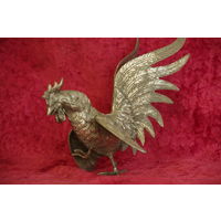 Статуэтка " Петух " , металл  ( высота 15 см , длинна 18 см )