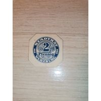 2 пфеннига Вюрцбург, Германия, картон.