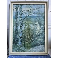 Репродукция картины на холсте С. Герасимов "Ива цветет"