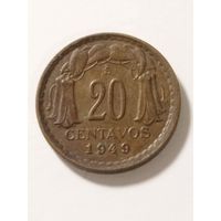 Чили 20 сентаво 1949