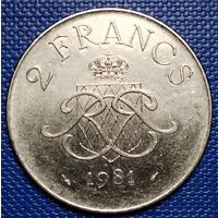 Монако 2 франк 1981 г.