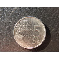 Словакия. 5 крон. 1993. С 20 копеек. Распродажа коллекции. Смотрите другие лоты.
