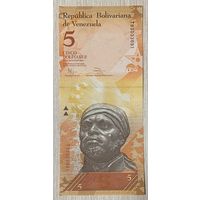 Банкнота ВЕНЕСУЭЛА 5 БОЛИВАР 2014 год. НЕ БЫЛА В ОБОРОТЕ