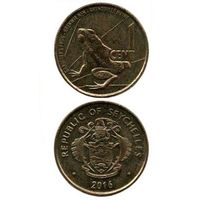 Республика Сейшелы. Сейшельские Острова. 1 цент 2016. Фауна. Сейшельская лягушка Гардинера.