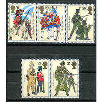 Великобритания - 1983г. - британская армия, военная форма - 5 марок - полная серия, MNH [Mi 956-960]. #3-GB-Z-1-15
