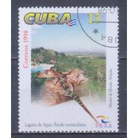 [994] Куба 1998. Фауна.Ящерица. Гашеная марка. 2