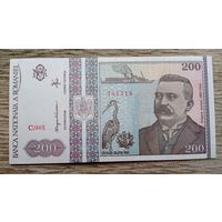Werty71 Румыния 200 лей 1992 UNC банкнота Григоре Антипа паром на реке Дунай Птицы и карта дельты Дуная