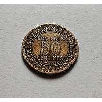 50 сантимов 1923 г.  Франция, Париж лот фр-2