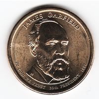 1 доллар США 2011 год 20-й Президент Джеймс Гарфилд двор D _состояние UNC