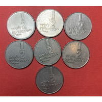 Израиль, 1/2 лиры, 7шт. все разных лет