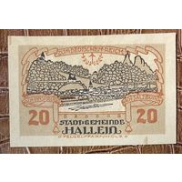 Нотгельд Австрия Халлайн 20 геллеров 1920 год