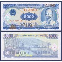 Вьетнам, 5000 донг 1991 г., P-108 (SU, главнокомандующий Хо Ши Мин, гидроэлектростанция), UNC