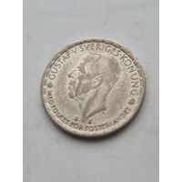 1 крона 1947 года Швеция. Серебро 400. Монета не чищена. 45327