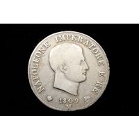 5 лир 1809 г. Милан (Италия), Наполеон Бонапарт. Кабинетная патина!