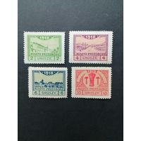Польша 1918 Полная серия марок "Przedborz" выпуск 26.02.1918 перфорация 11 1/2 "Виды и гербы города" (чистые* с наклейками) Mi.3В-6В каталог 132.00 евро