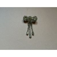 Брошь с подвесками Бантик Чехия 60-е