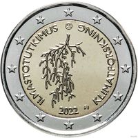 2 евро 2022 Финляндия Исследование климата UNC из ролла