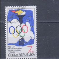 [1727] Чехия 1994. Спорт.Олимпика.100 лет МОК. Одиночный выпуск.Гашеная марка.