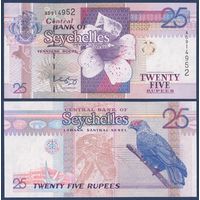 Сейшельские острова (Сейшелы), 25 рупий 1998-2008 г, P-37b (AD, гардения Райта, синий голубь), UNC-