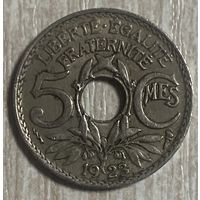 Монета 5 сантимов 1923 год. Франция