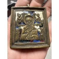 Икона. Николая Чудотворца 7 цветов эмали.