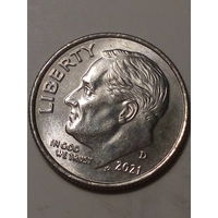 10 центов  США 2021 D  год