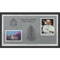 Аргентина 1987** Визит Папы Иоанна Павла II в Аргентину Блок Мi#BL34