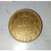200 лир 1979 года Италия. Итальянская Республика. Шикарная родная патина!