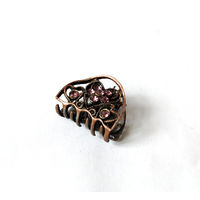 Зажим-крабик для волос, металл, стразы.