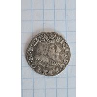 С 1 РУБЛЯ ! МОНЕТА 3 ГРОША  ВКЛ ПОЛЬША  СРЕДНЕВЕКОВЬЕ СИГИЗМУНД lll 1593 ГОД