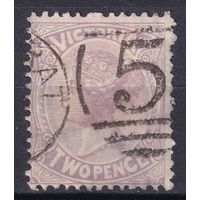 102.Aust. Великобритания. Австралийские штаты. Виктория. Стандарт. 1883 г. 2p. Mi.#83.