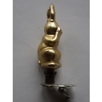 Елочная игрушка ссср заяц серая шейка