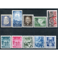 ГДР - с 1952 до 1955г. - 8 полных серий - 10 марок - MNH, 3 марки с отпечатками на клее, 1 с незначительным дефектом клея. Старт с 1 коп! Без МЦ!  #1-GG-44