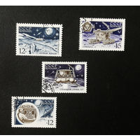 СССР 1971 г. Космос. Советский беспилотный зонд Луна-17, полная серия из 4 марок #0169-K1P16
