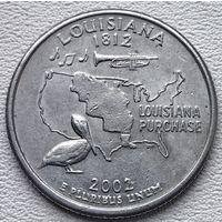 США 25 центов (квотер) 2002 P Louisiana