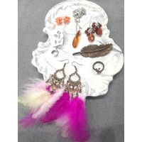 Лот С 1 РУБЛЯ! Бижутерия лотом, серьги агат, кулон янтарь и др. много лотов!