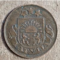 Латвия 2 сантима, 1932 г., KM# 2