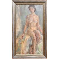 Барановский А.В. Народный художник. "Обнажённая", 1987г. Х,М. 76х42 см.