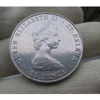 Остров святой Елены 25 пенсов 1980 корабль