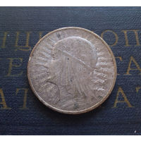 10 злотых 1932 Польша Ядвига Без отметки монетного двора #04-A01 Монета в родной патине!