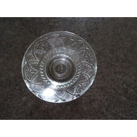 Розетка для варенья стекло, винтаж СССР, диаметр 10 см, высота 3 см, клеймо ДХЗ (Дятьковский хрустальный з-з) до 1963 г.