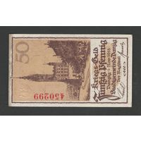 Данциг 50 пфеннигов 1918 года. Тип Р-9. Состояние UNC-
